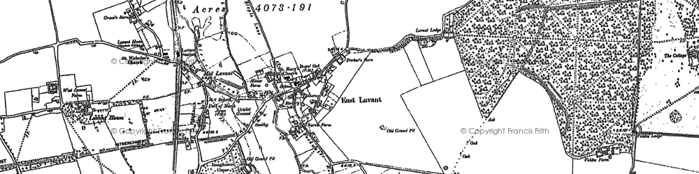 Old map of Lavant in 1874
