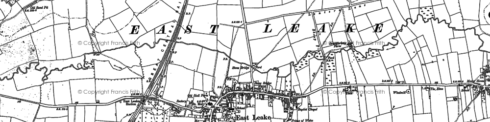 Old map of East Leake in 1883