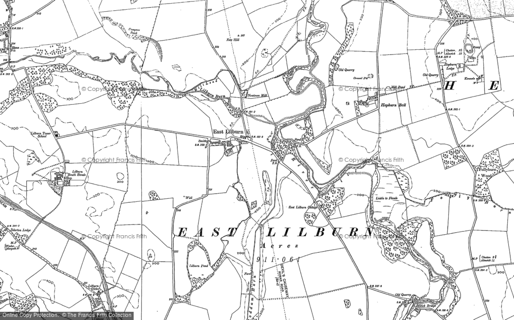 Old Map of Historic Map covering Lilburn Glebe in 1896