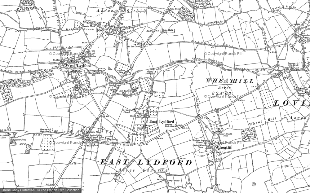 Old Map of East Lydford, 1885 in 1885