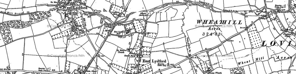 Old map of East Lydford in 1885