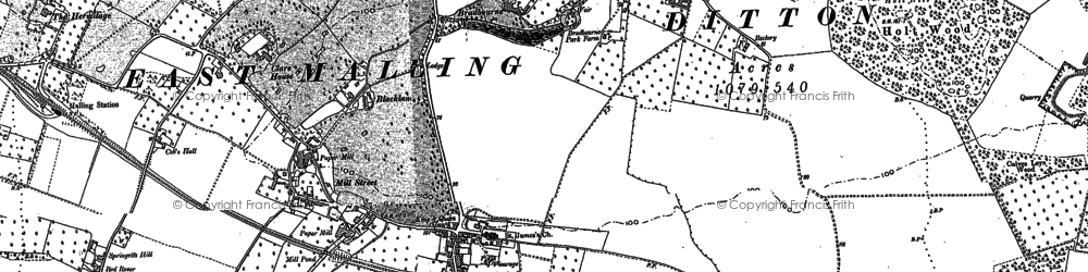 Old map of Bradbourne Ho in 1895