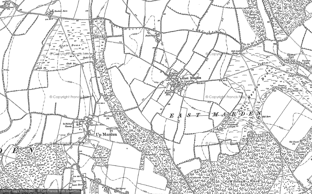 Old Map of East Marden, 1896 - 1910 in 1896