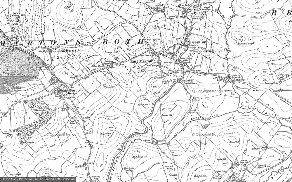 Old Map of East Marton, 1892 - 1893 in 1892