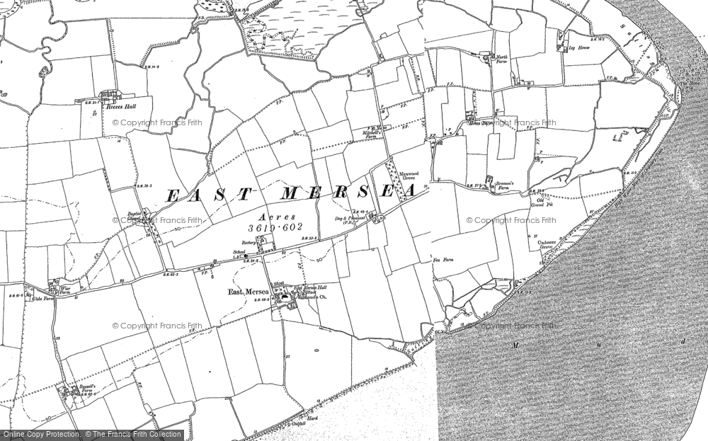 Old Map of East Mersea, 1896 in 1896
