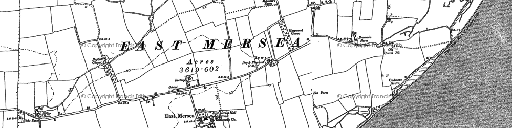 Old map of Bocking Hall in 1896