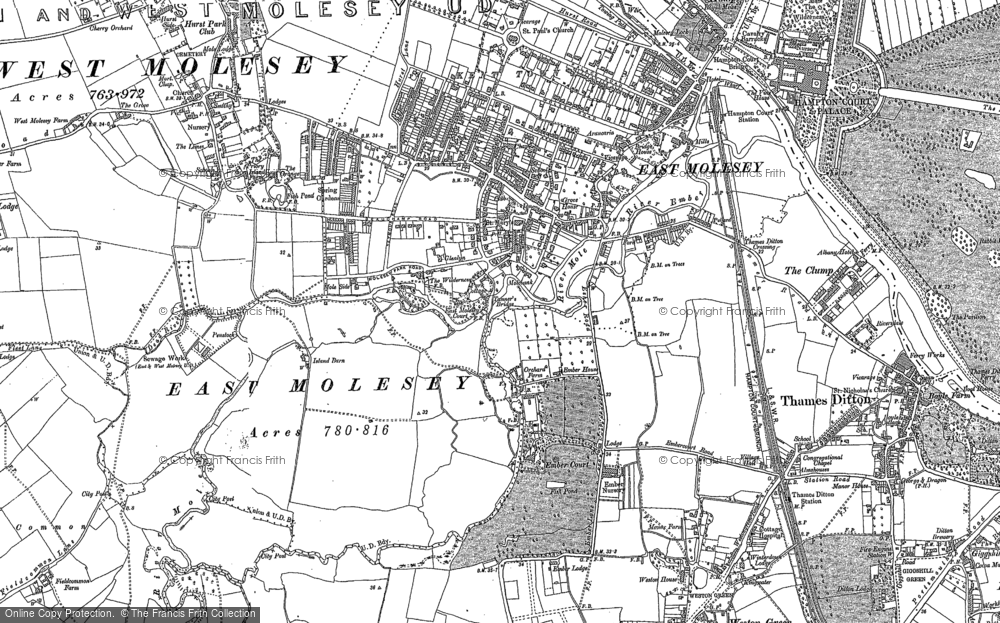 Old Map of East Molesey, 1894 - 1913 in 1894