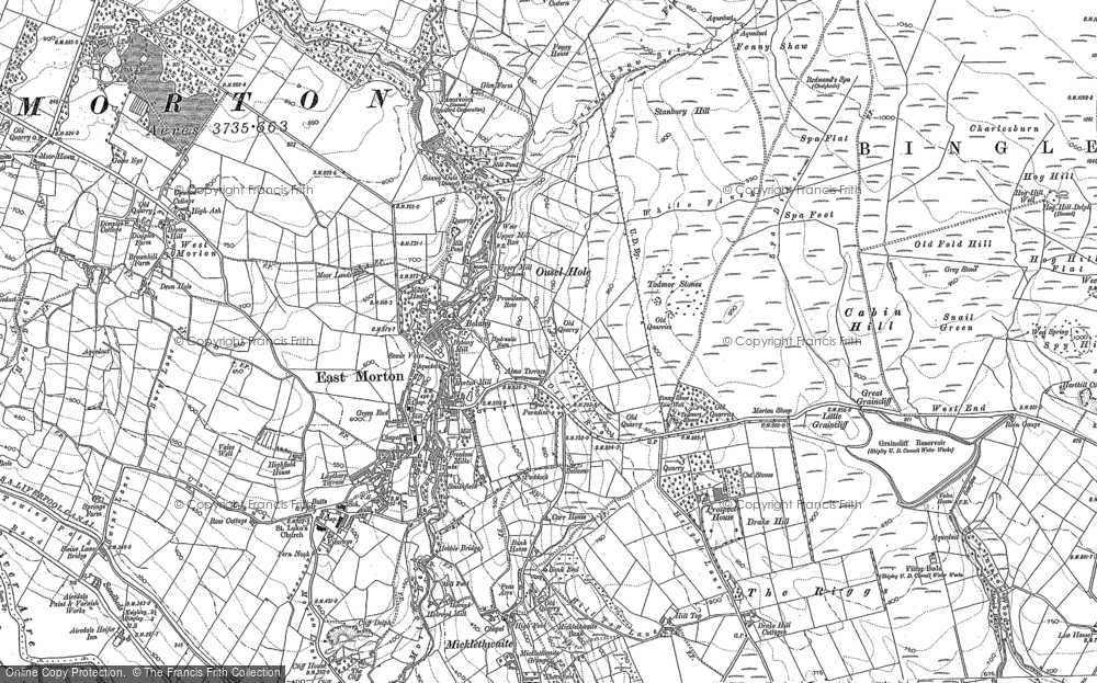 Old Map of Historic Map covering Ousel Hole in 1848