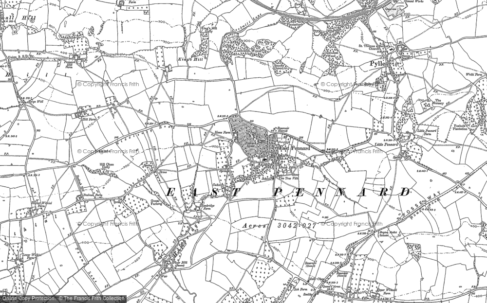 Old Map of East Pennard, 1885 in 1885