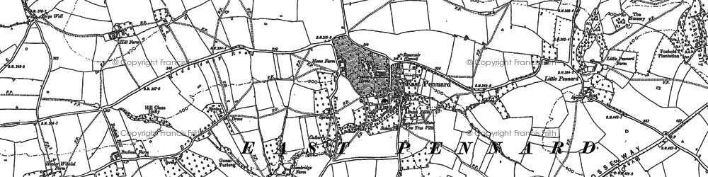 Old map of East Pennard in 1885