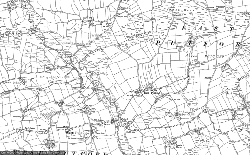 Old Map of Historic Map covering Dipple in 1884