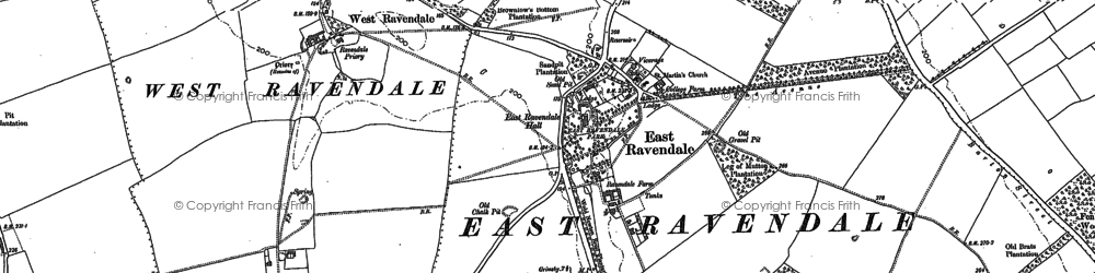 Old map of East Ravendale in 1887
