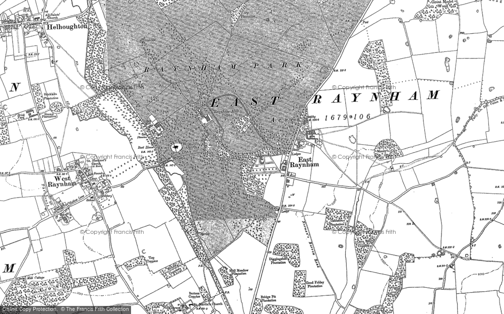 Old Map of East Raynham, 1884 - 1885 in 1884