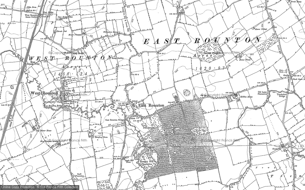 Old Map of Historic Map covering Wiske Bank Plantn in 1892
