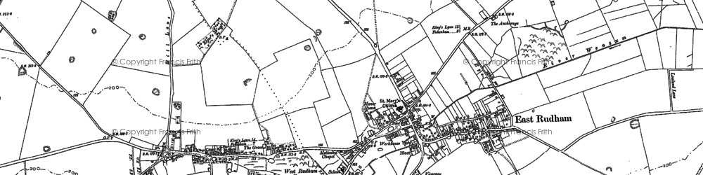 Old map of East Rudham in 1885