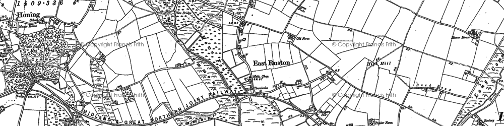 Old map of East Ruston in 1885