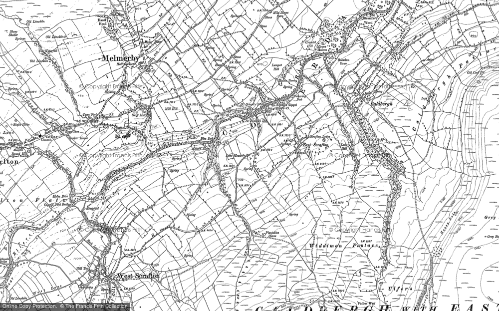 Old Map of Historic Map covering Barnley Beck in 1891