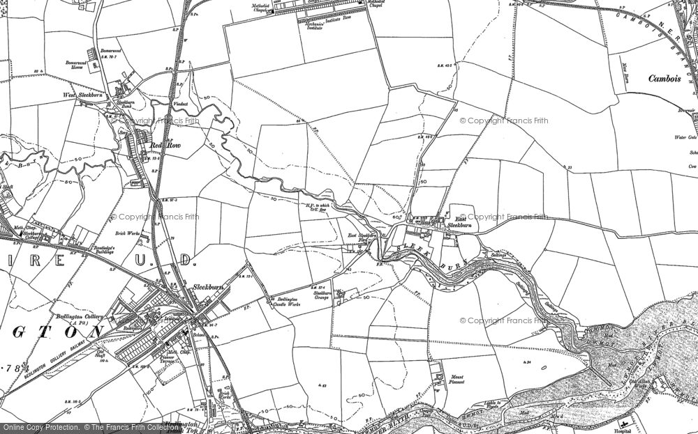 Old Map of East Sleekburn, 1896 in 1896