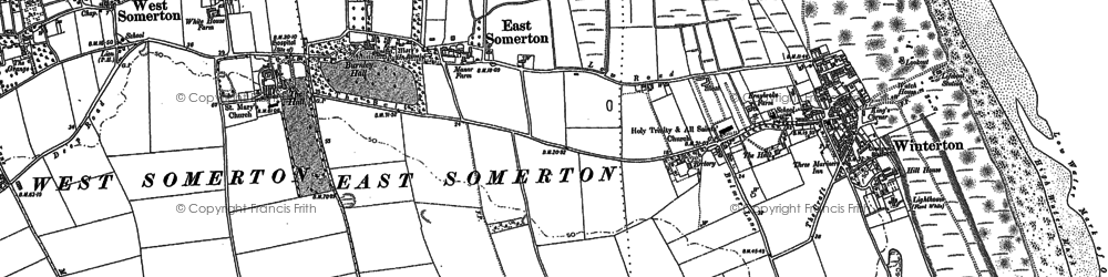 Old map of East Somerton in 1884