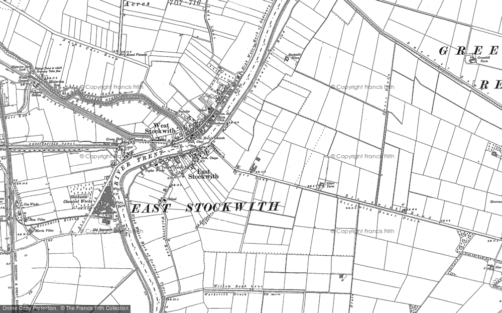Old Map of East Stockwith, 1898 - 1905 in 1898