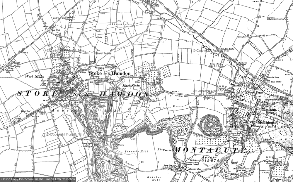 Old Map of Historic Map covering Wellham's Mill in 1886
