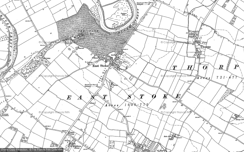 Old Map of East Stoke, 1899 in 1899