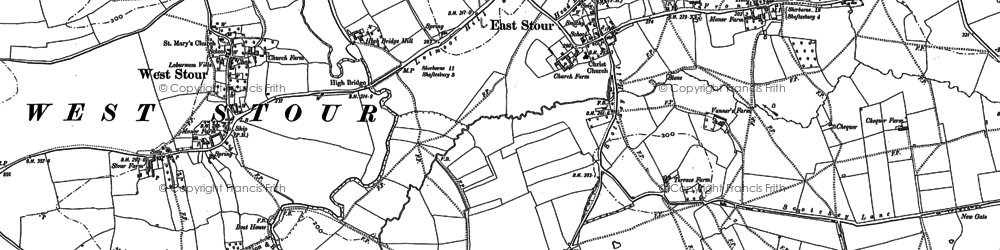 Old map of East Stour Common in 1900