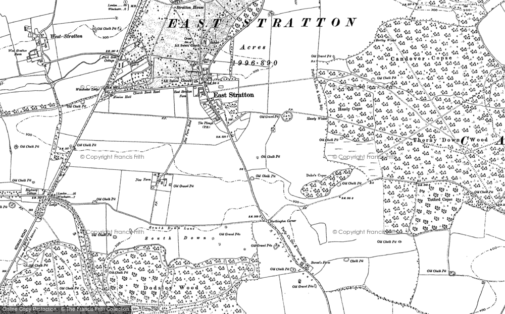Old Map of East Stratton, 1894 in 1894