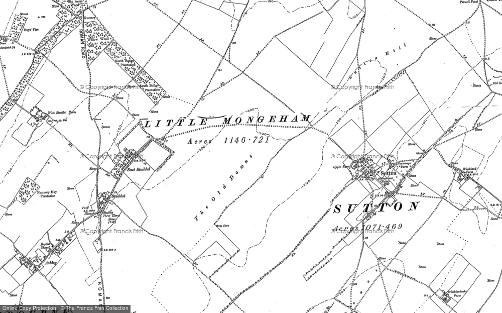 Old Map of Historic Map covering White Cliffs Country Trail in 1872