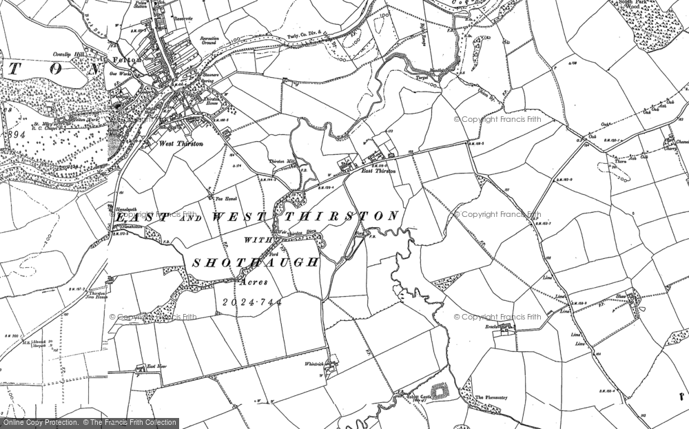 Old Map of East Thirston, 1896 in 1896