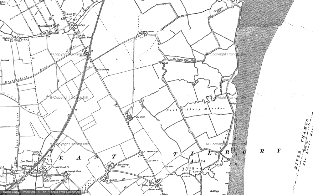 Old Map of Historic Map covering Buckland in 1895