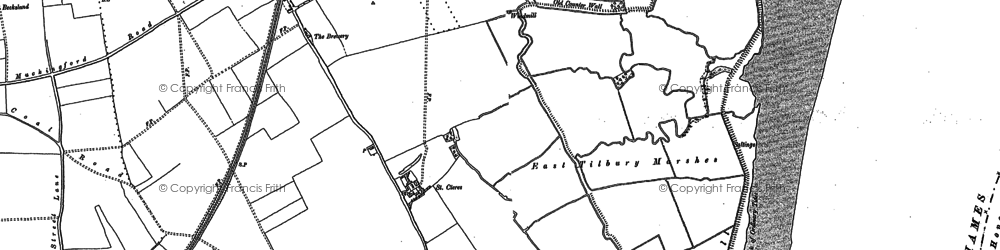 Old map of East Tilbury in 1895