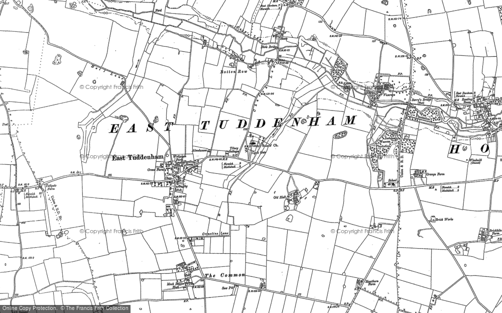 Old Map of East Tuddenham, 1882 in 1882