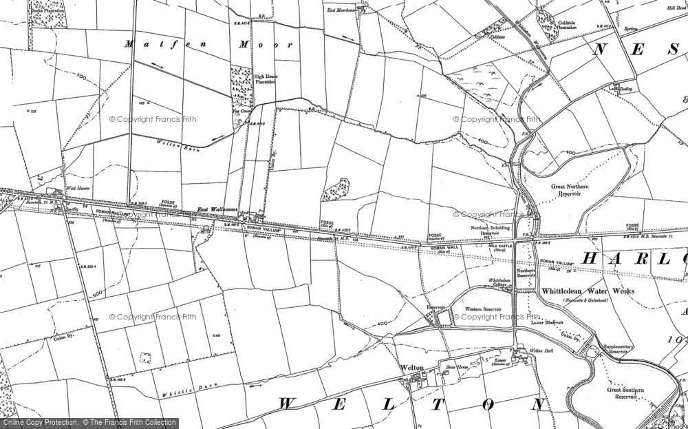 Old Map of East Wallhouses, 1876 - 1898 in 1876