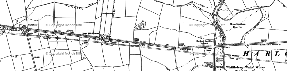 Old map of East Wallhouses in 1876