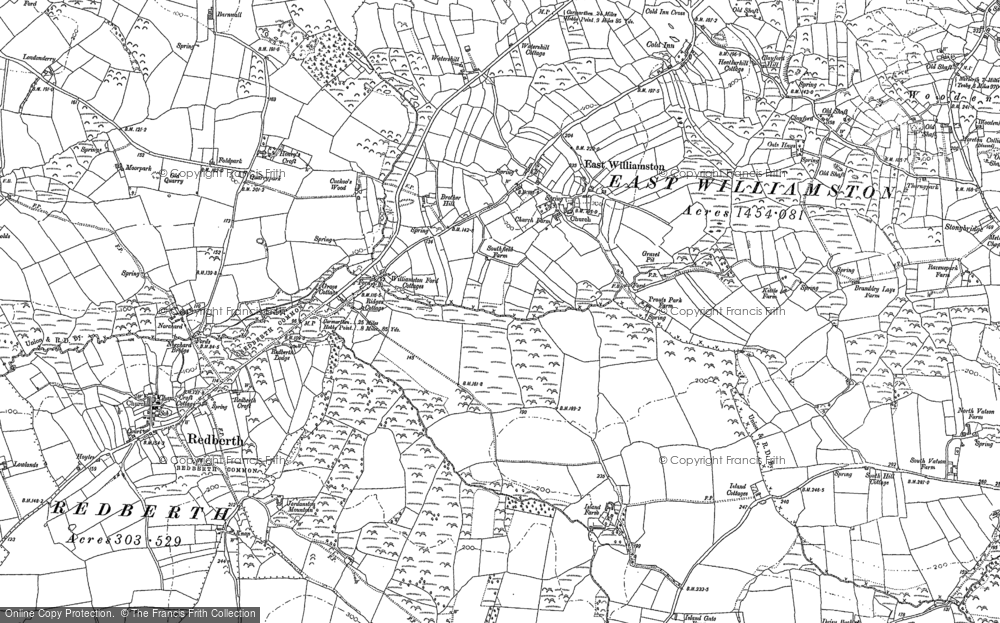 Old Map of East Williamston, 1887 - 1906 in 1887