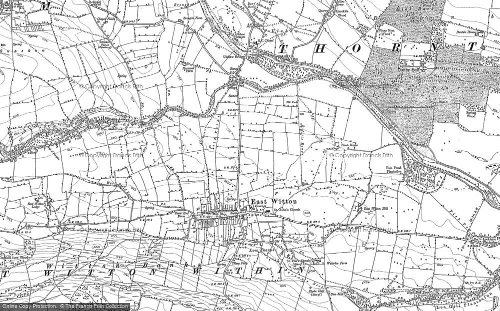Old Map of East Witton, 1891 - 1893 in 1891