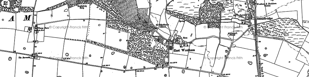 Old map of Wretham 'A' Camp in 1882
