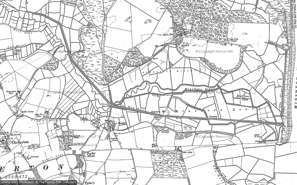 Old Map of Eastbridge, 1883 in 1883