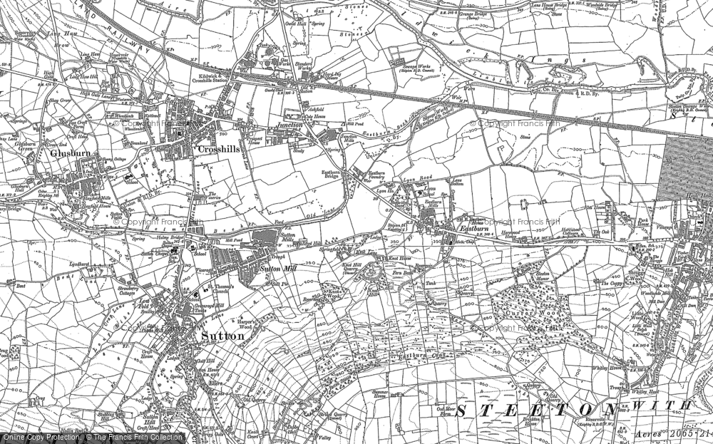 Old Map of Historic Map covering Brighton Wood in 1889
