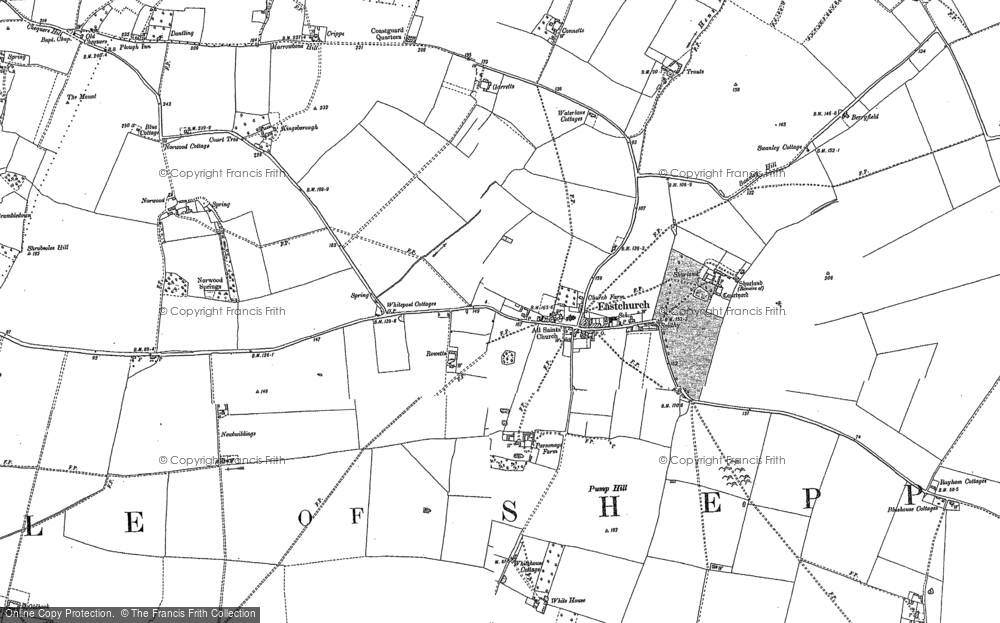 Old Map of Historic Map covering Brambledown in 1896