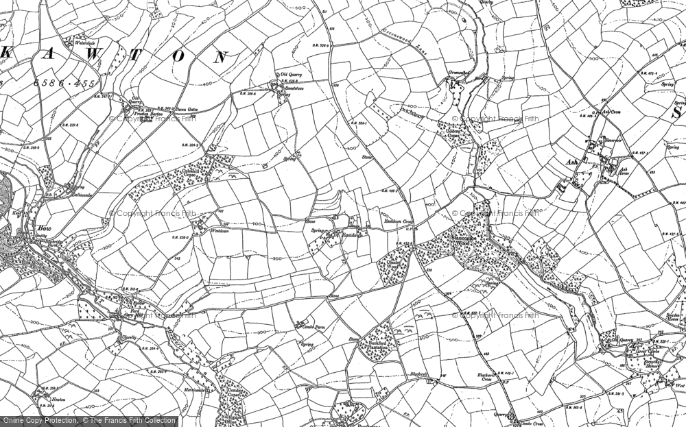 Old Map of Eastdown, 1885 - 1905 in 1885