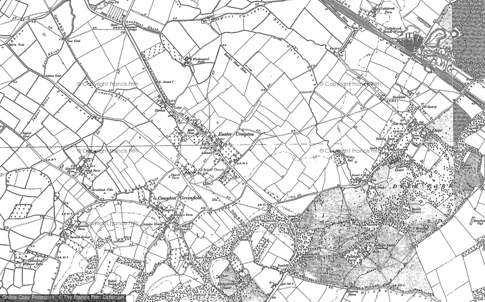 Old Map of Historic Map covering Compton Greenfield in 1901