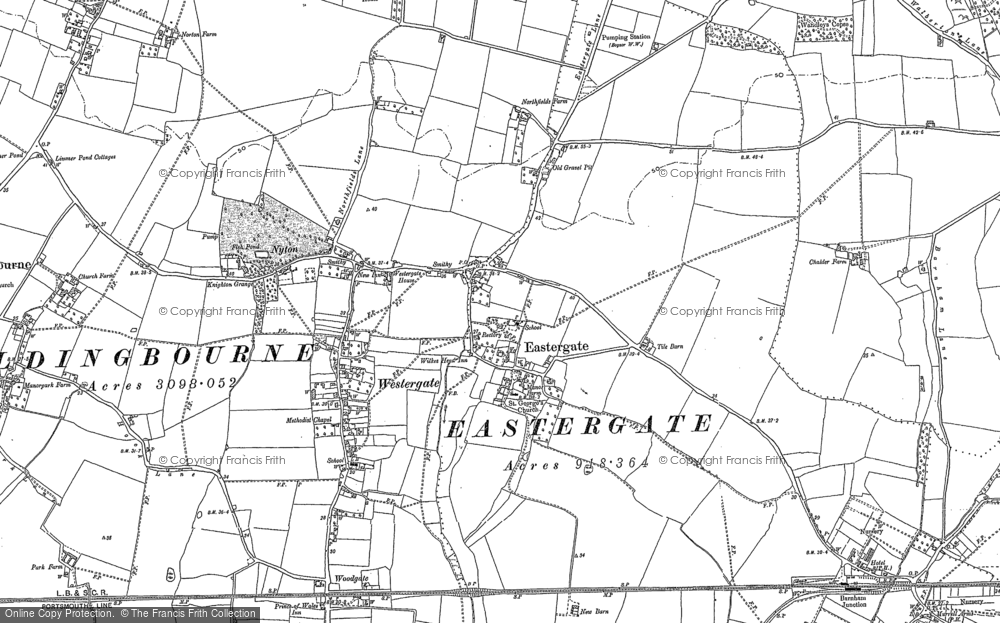 Old Map of Eastergate, 1896 in 1896