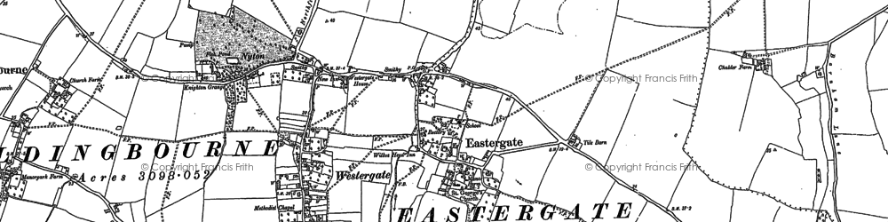 Old map of Eastergate in 1896