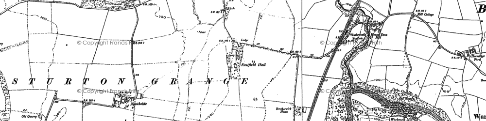 Old map of Eastfield Hall in 1896