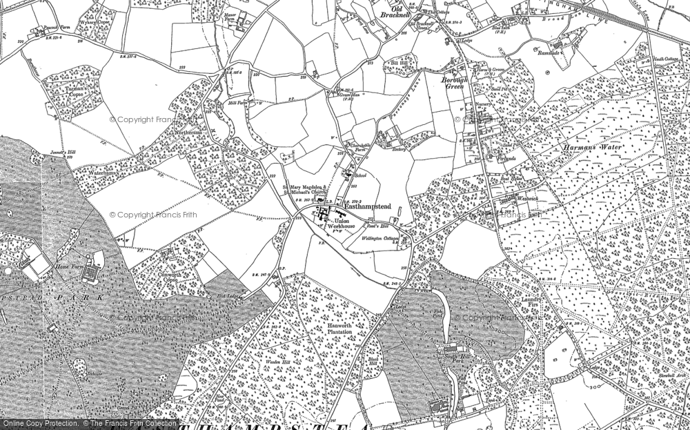 Old Map of Historic Map covering Beeches Way in 1898