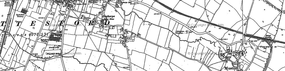 Old map of Easthorpe in 1886