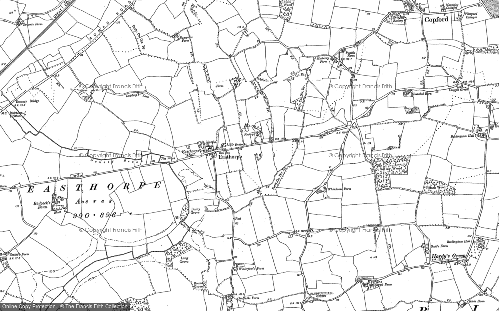 Old Map of Easthorpe, 1895 - 1896 in 1895