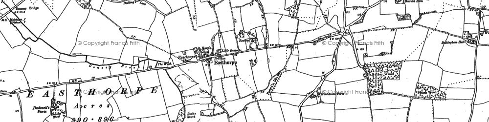 Old map of Easthorpe in 1895